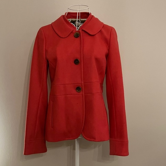 J. Crew 100% Wool  Coral Women's Blazer Sz 4 - Picture 1 of 8